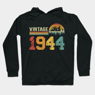 Vintage 1944 80th Retro Distressed Birthday Gift Hoodie